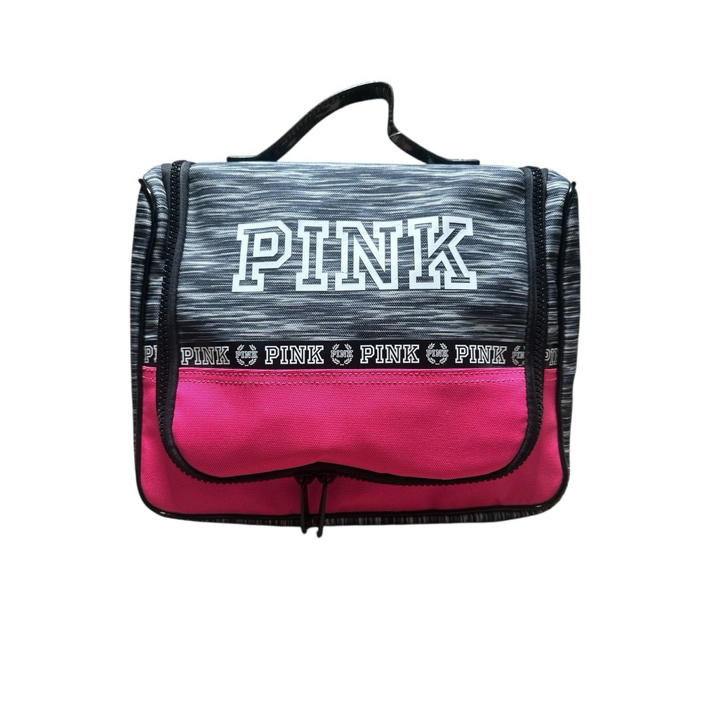 Victoria's Secret PINK Shower Caddy Gypsy Pink/ Grey Marl Hanging Travel Bag New
